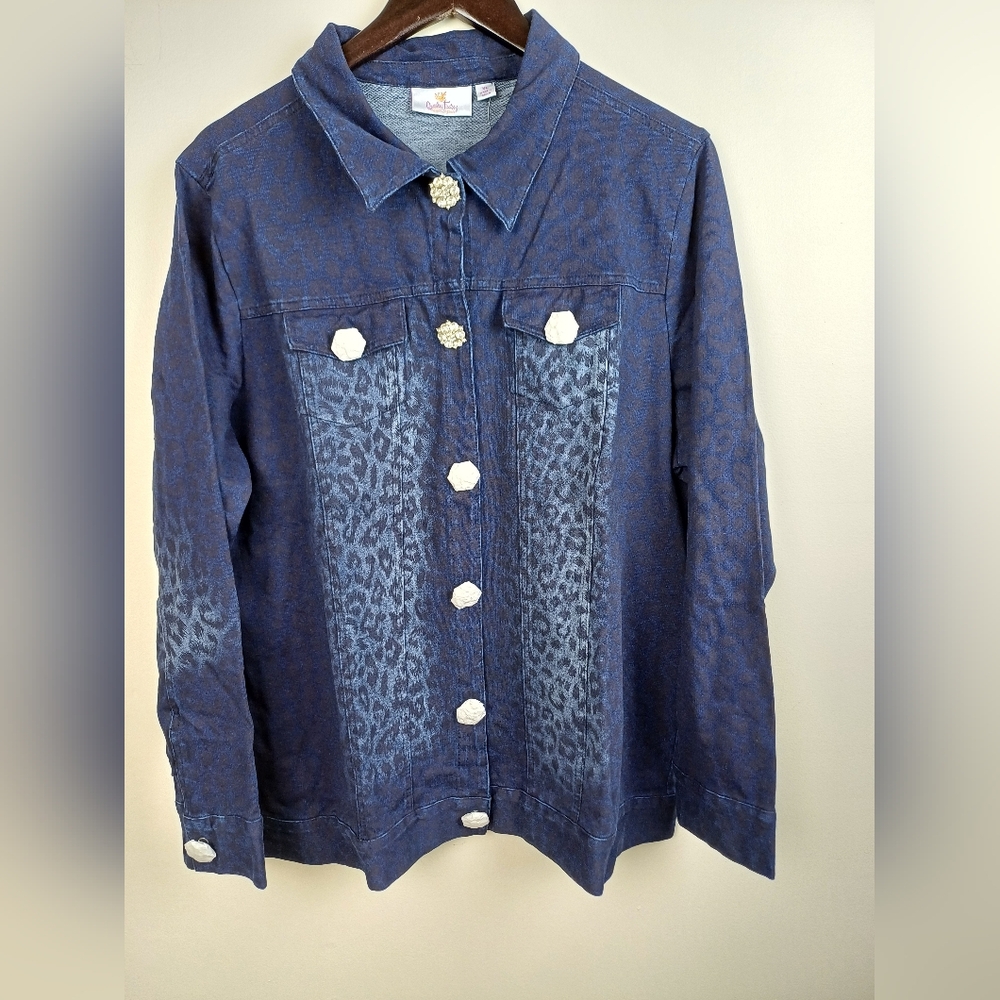 NWT Quacker Factory Dream Jeanne Denim Jean Jacket XL A225775